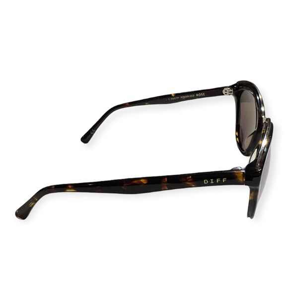 Diff Reflective Polarized‎ Sunglasses Brown Frame Yellow Lens Cat Eye Retro main image 6